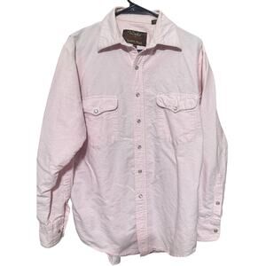 Vintage Walls Ranch Wear Western Pearl Snap Shirt Men's M light pink rodeo